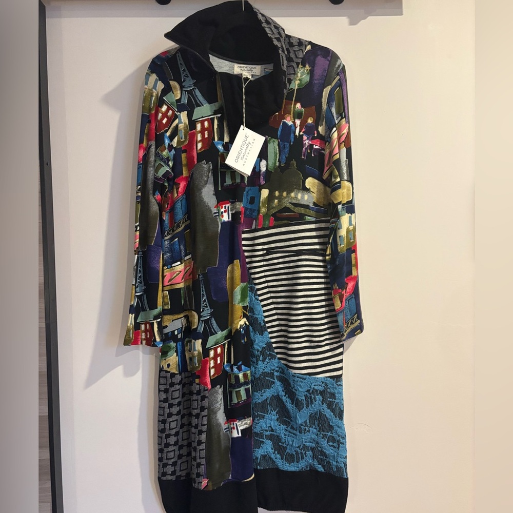 Orientique Naturally Australian Artistic Multicolor Long Sleeve Dress